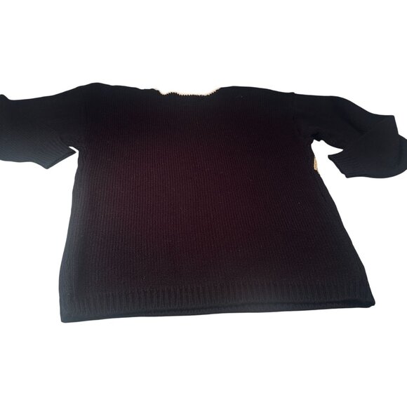 Dana Scott Sweater Women Tunic Vintage Beaded Angora Wool Blend Gold Graphic - Picture 6 of 14